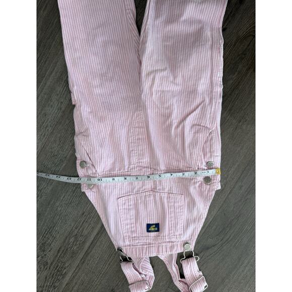 Vintage OshKosh Overalls Pink & White Stripe Size 5 Vestbak Family Photos - Picture 10 of 12